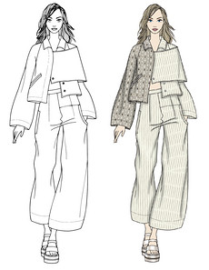 服装设计图_流行的时装设计手稿_服装面料设计图纸