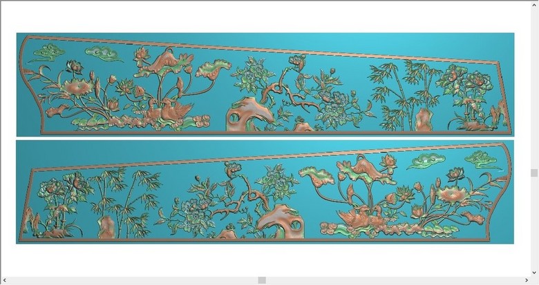 四季花帮板精雕没线棺材寿材(图片编号:16093