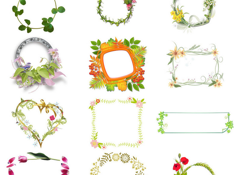 电子小报花草边框素材免抠元素(图片编号:160