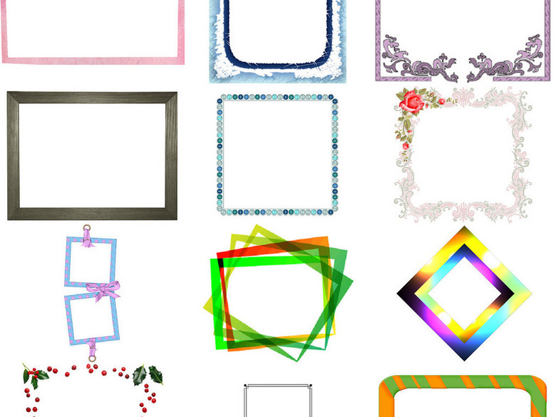 电子小报卡通方形边框免抠透明素材1(图片编号