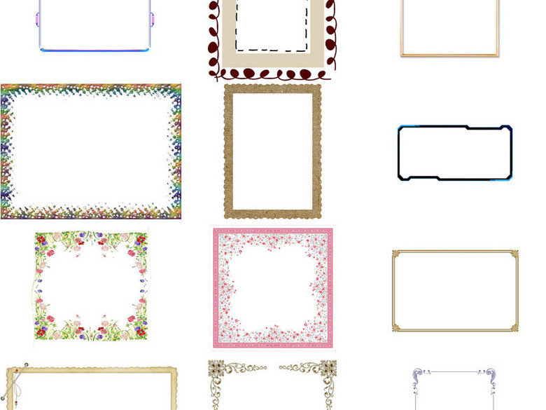 电子小报卡通方形边框免抠透明素材3(图片编号