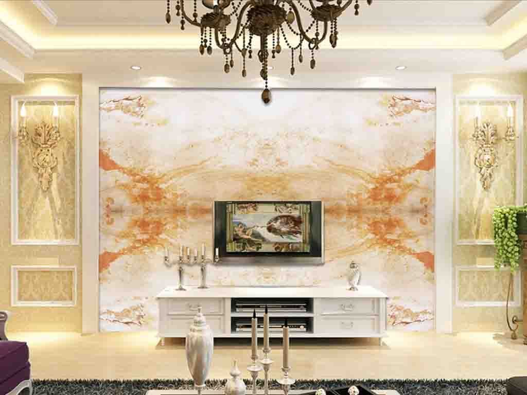 欧式复古大理石纹石材背景墙