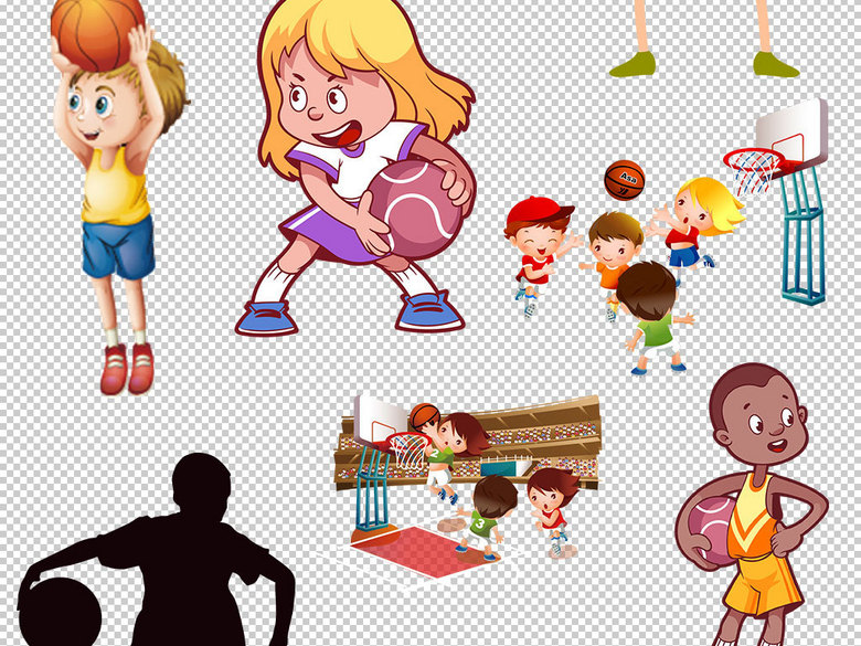 卡通儿童篮球人物设计海报素材(图片编号:160