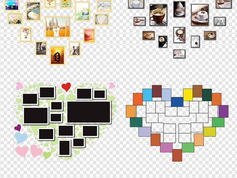 心形照片墙拼图图案模版素材下载(图片编号:1