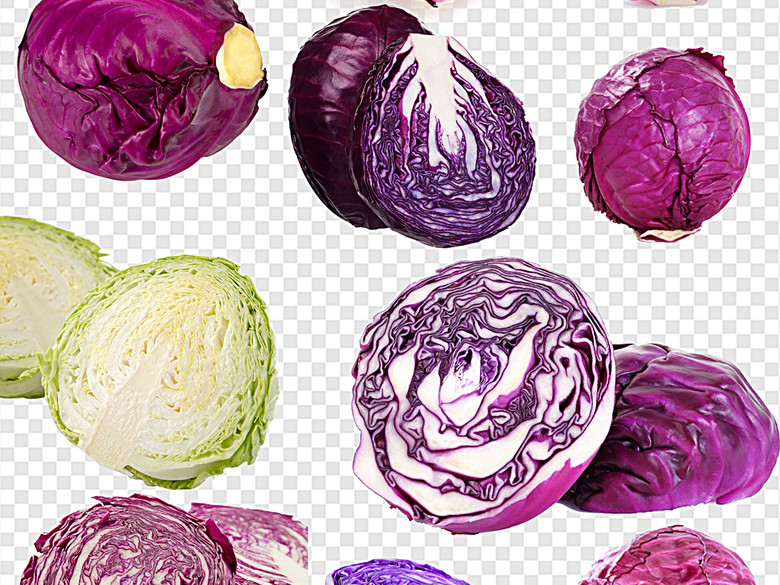 紫甘蓝羽衣甘蓝绿甘蓝甘蓝菜新鲜的包菜蔬菜(
