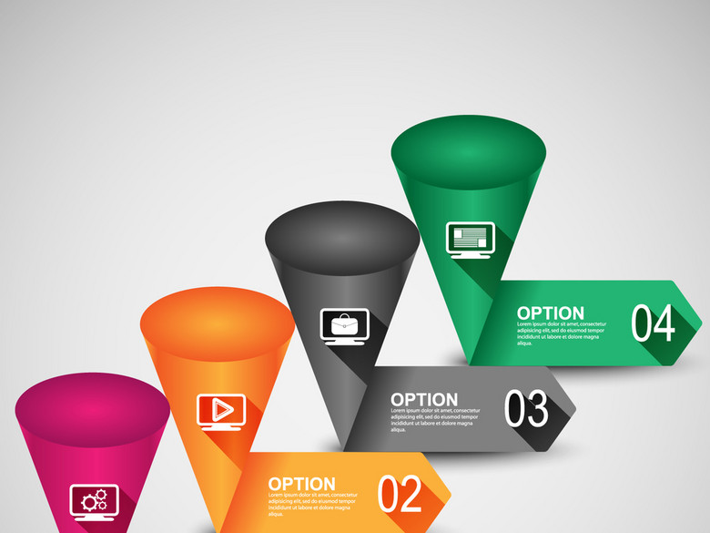 ppt信息图表流程图饼图立体元素素材模板(图片