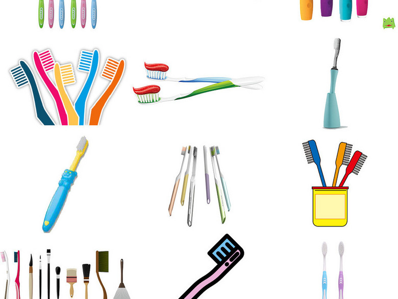 各种可爱牙刷免抠海报设计图片素材1(图片编号