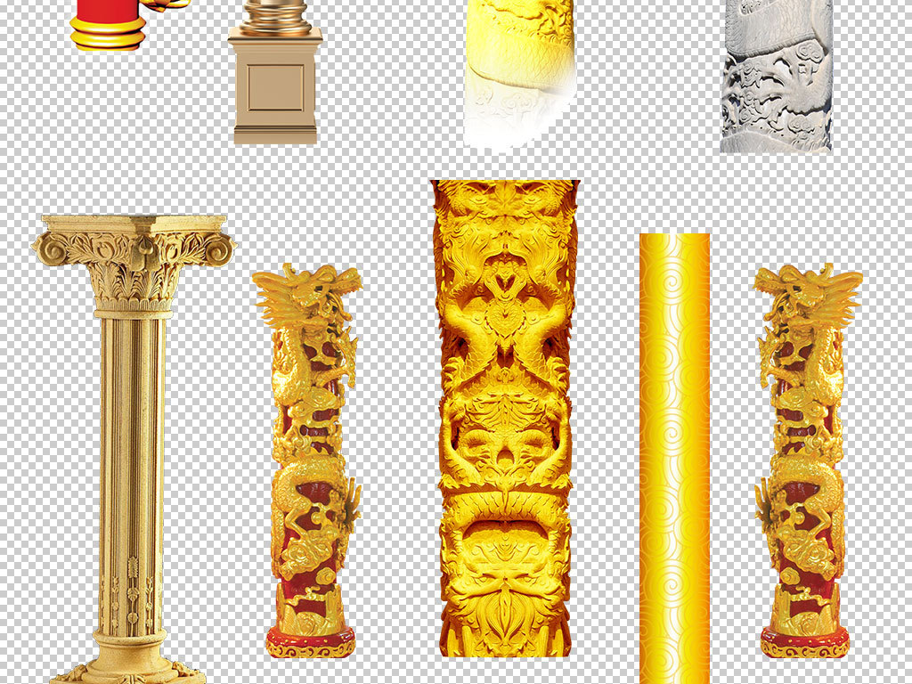 展板梦banner设计元素设计素材天安门龙柱金色龙柱中华柱辉煌柱子
