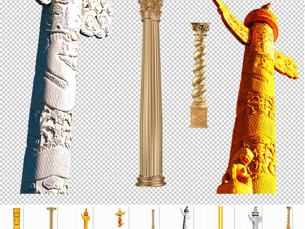 展板梦banner设计元素设计素材天安门龙柱金色龙柱中华柱辉煌柱子
