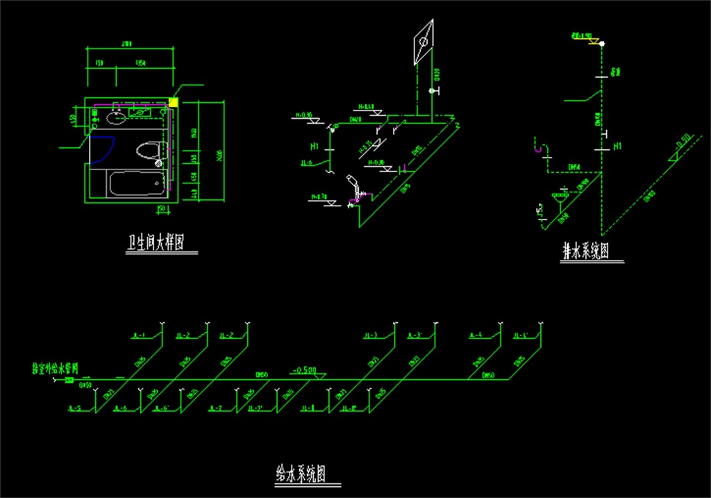 宾馆给排水CAD平面图