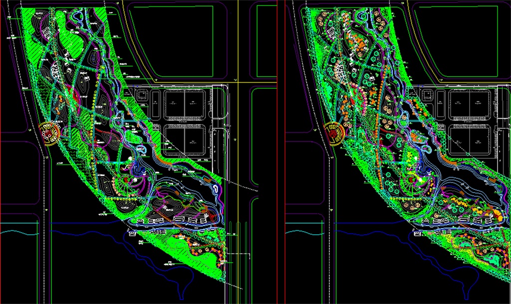 景观带绿化cad种植图
