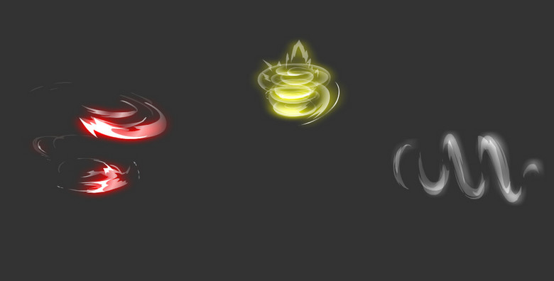 游戏龙卷风攻击技能绝招战斗特效透明动画(图