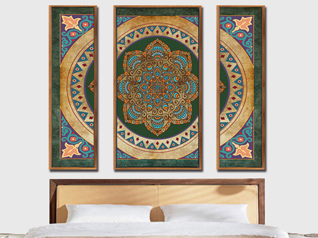 泰式东南亚花纹民族艺术客厅装饰画无框画