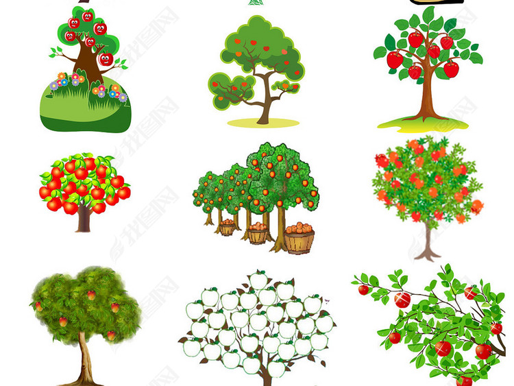 卡通苹果树免抠图片无框画素材图片下载png素