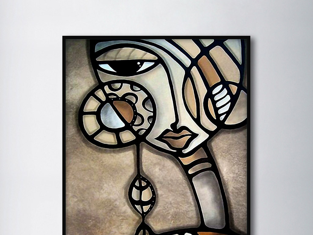 吉普赛女郎北欧毕加索风格现代抽象装饰画