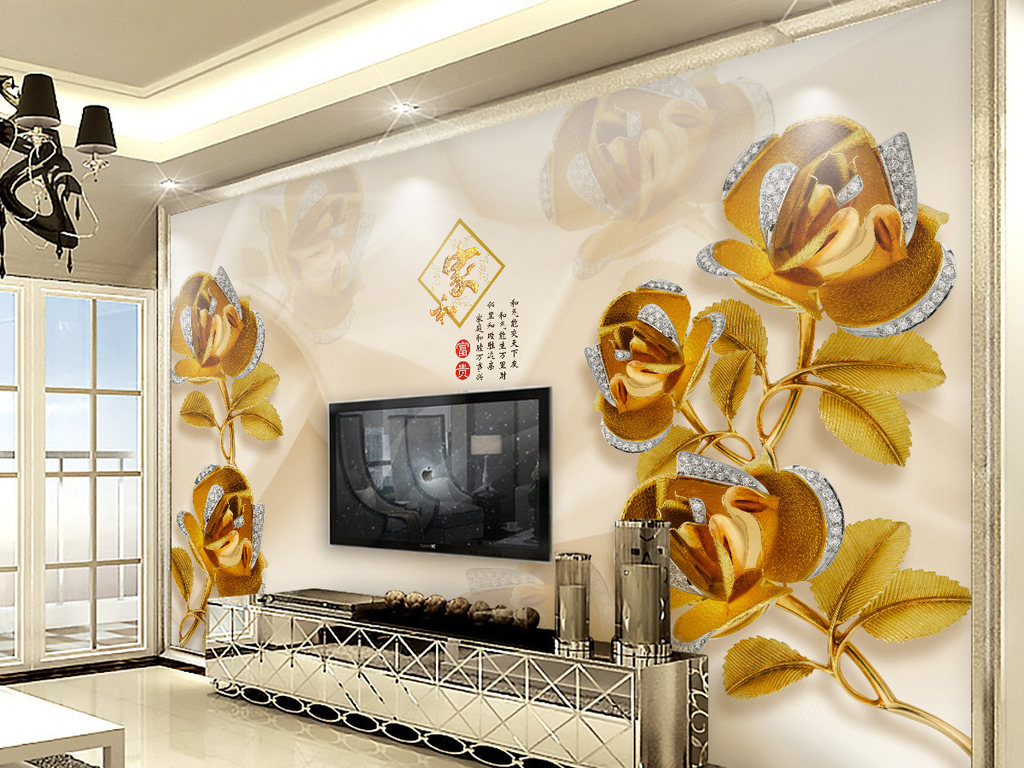 画背景墙简欧装修效果图豪华卧室床头客厅沙发装饰画