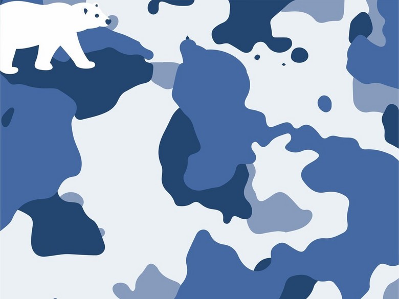 卡通图案动物小熊几何图形迷彩印花图案AI(图