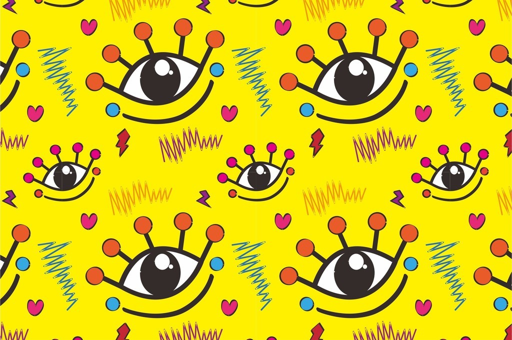 人物图案Kenzo高田贤三眼睛印花图案