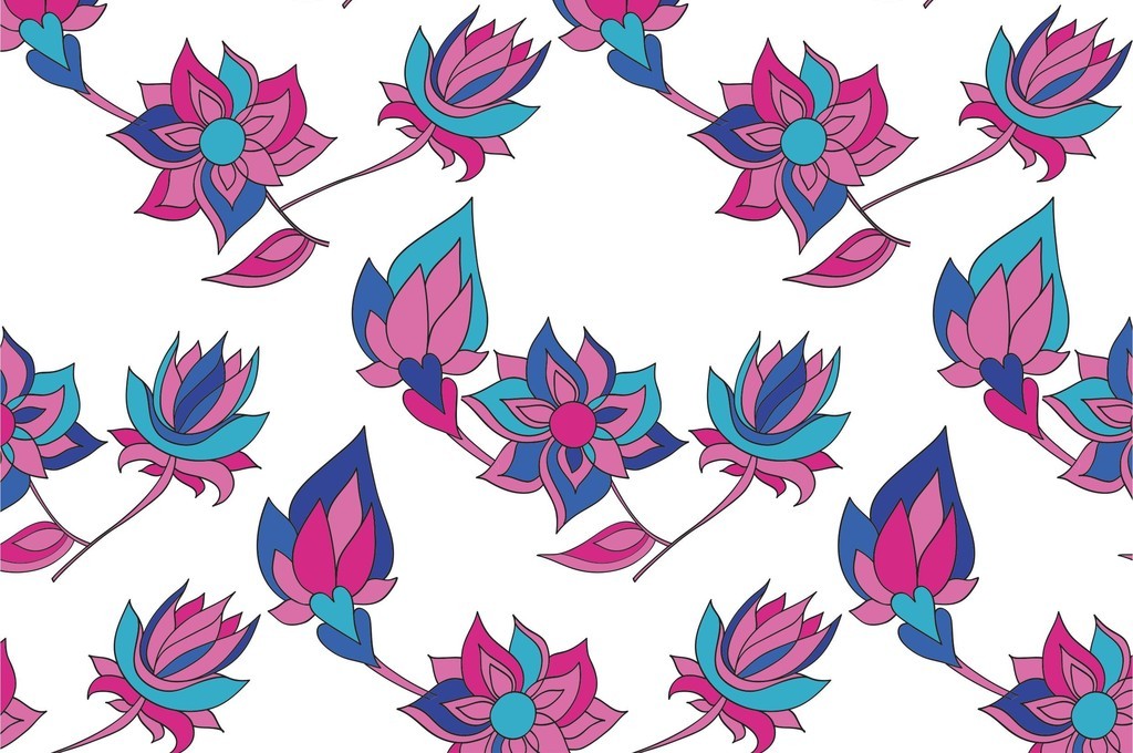 植物花卉图案循环花型小清新面料印花图案