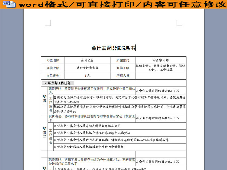 财会审计部会计主管岗位说明书(图片编号:161