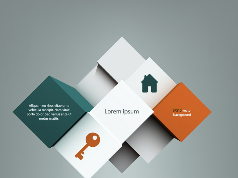 扁平矢量微立体企业文化ppt目录信息图表(图片