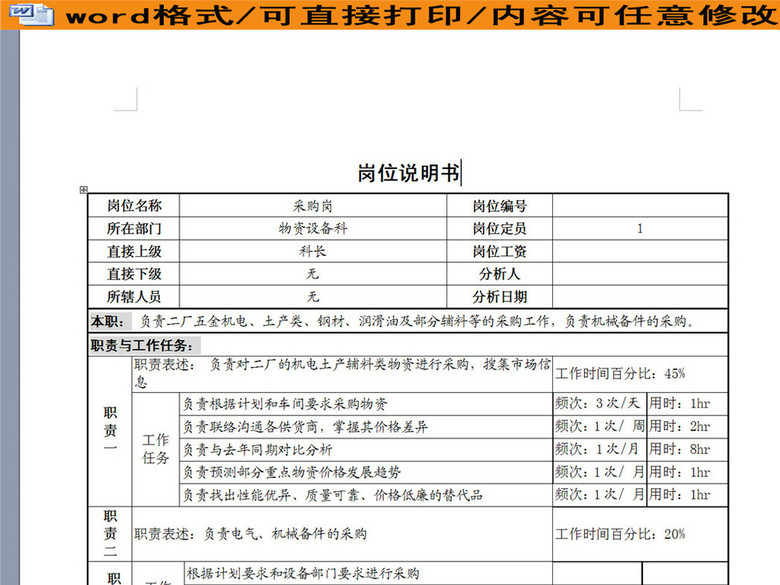 采购岗位说明书(图片编号:16137019)_岗位职责