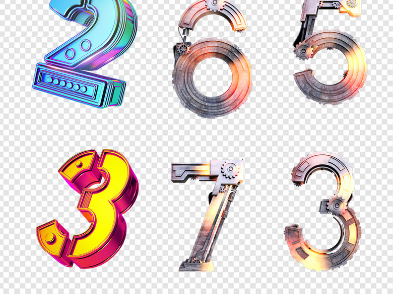 3D立体创意阿拉伯数字设计素材(图片编号:161