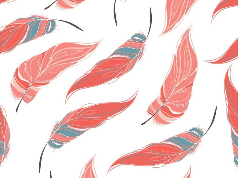 欧洲艺术羽毛连衣裙衬衫童装面料印花图案(图