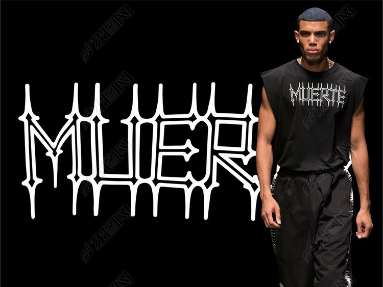 哥特朋克欧货大牌男装T恤卫衣印花矢量图案