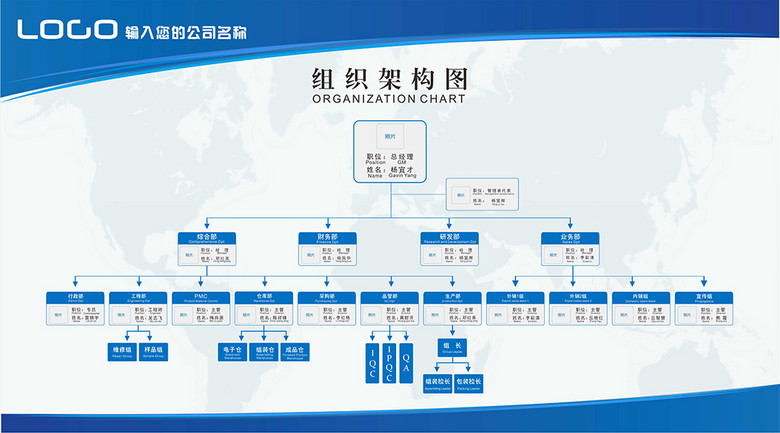 2017公司企业组织架构图模板可更改(图片编号