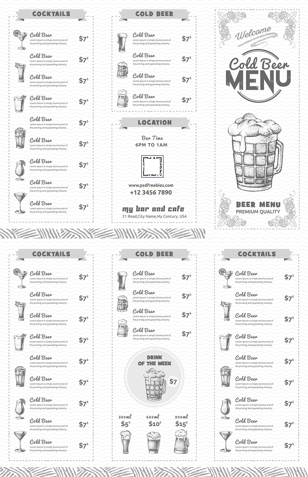 饮品店三折页菜单图片设计素材_高清其他模板下载(16.70MB)okenhe分享_宣传单大全