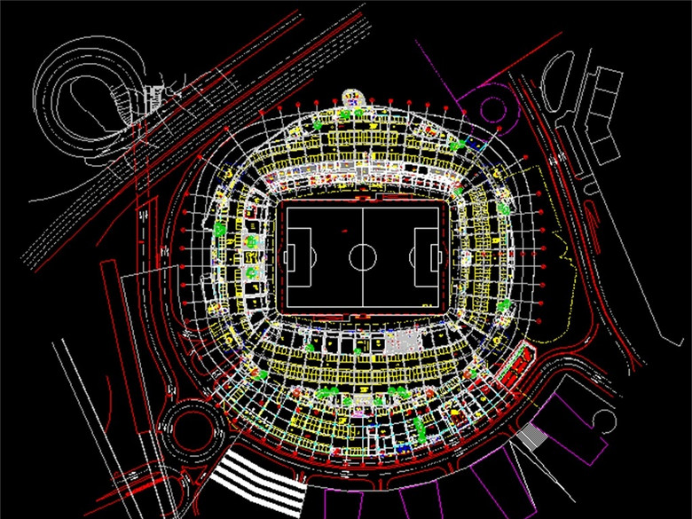足球场场地CAD规划设计图(图片编号:161523