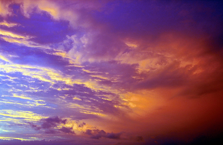 夕阳晚霞风景素材天空背景彩云背景(图片编号