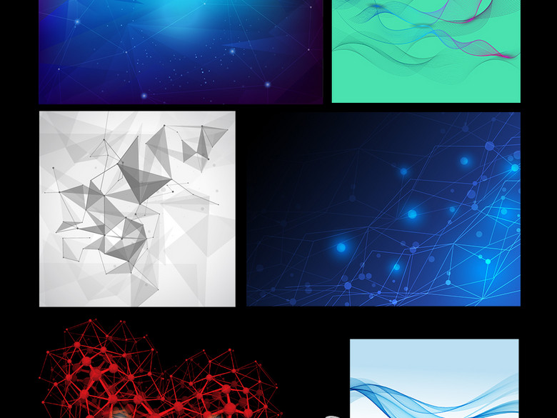 淘宝天猫点线抽象科技会议背景设计元素大全(