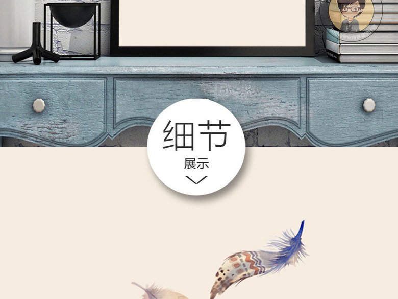 北欧风卧室床头爱情鸟装饰画(图片编号:16163