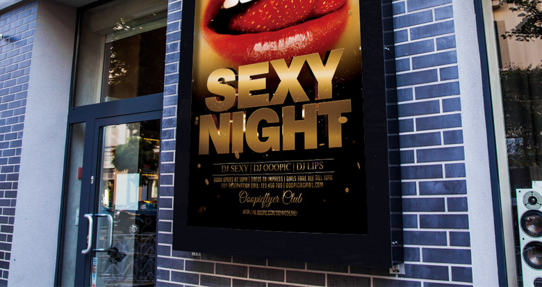 火辣性感甜蜜红唇妇女节女王节之夜宣传海报(