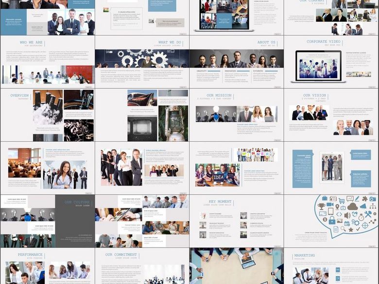 团队介绍企业服务总结案例展示PPT模板(图片