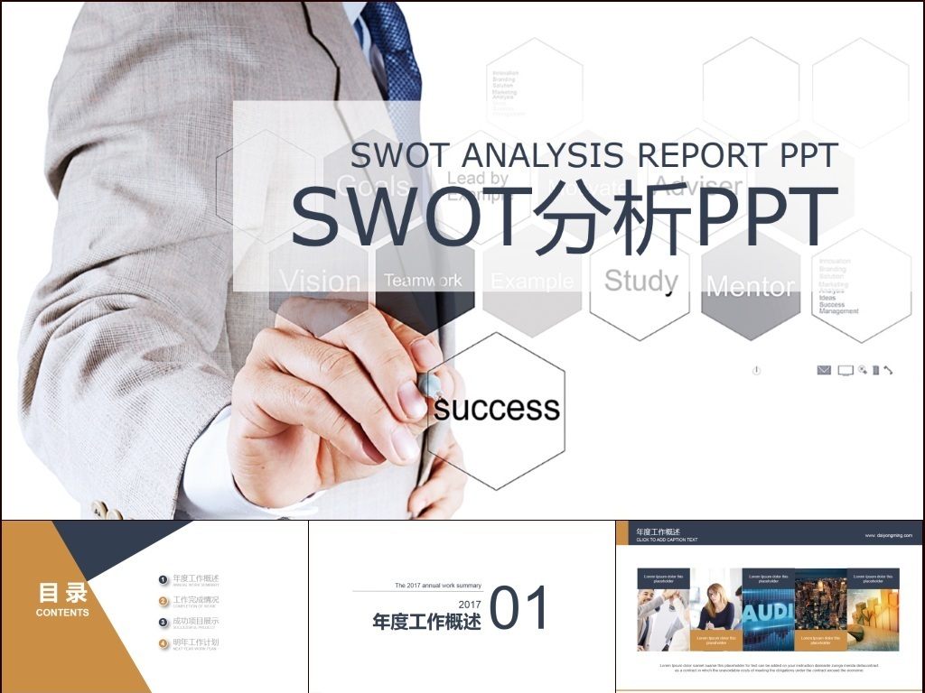 SWOT分析企业案例分析法PPT模板