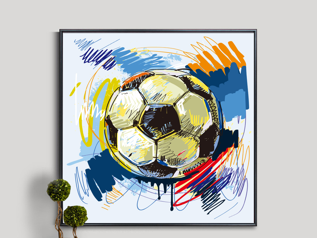 足球涂鸦无框画图片设计素材_高清ai模板下载