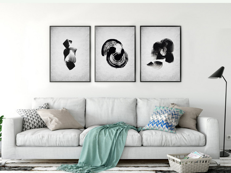 中国风简约意境黑白装饰画(图片编号:1619389