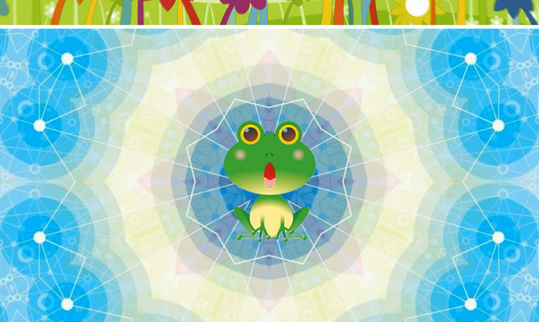 儿歌小跳蛙舞台背景视频六一儿童节卡通背景(