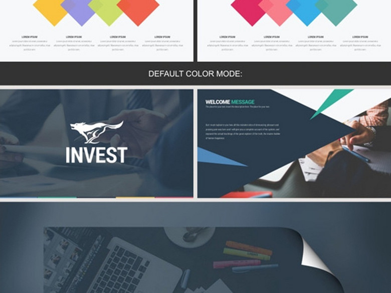 简洁现代风格商务宣传创意设计ppt模板(图片编