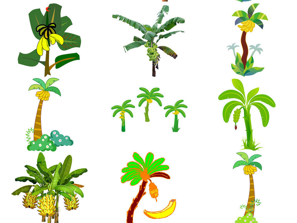 卡通香蕉树ps元素素材免抠png