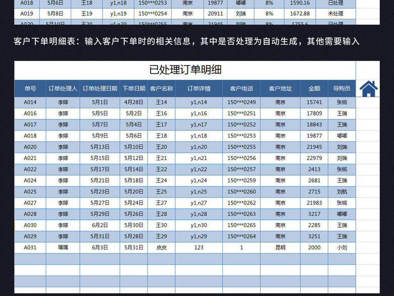 员工销售订单管理提成工资统计查询系统表格(