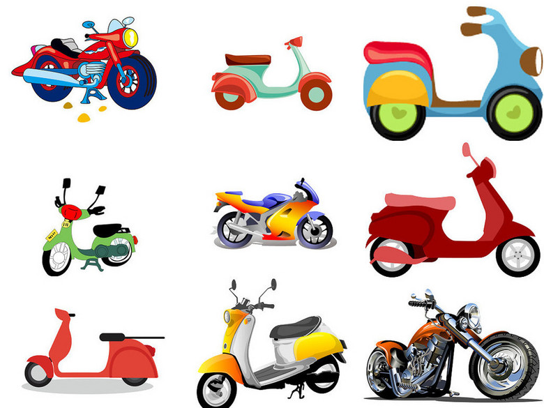 卡通摩托车png免抠透明素材(图片编号:162123
