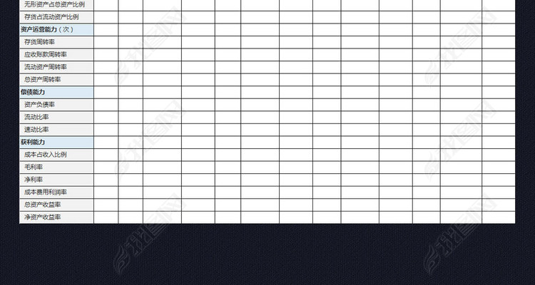 公司年度财务分析统计表格模板excel