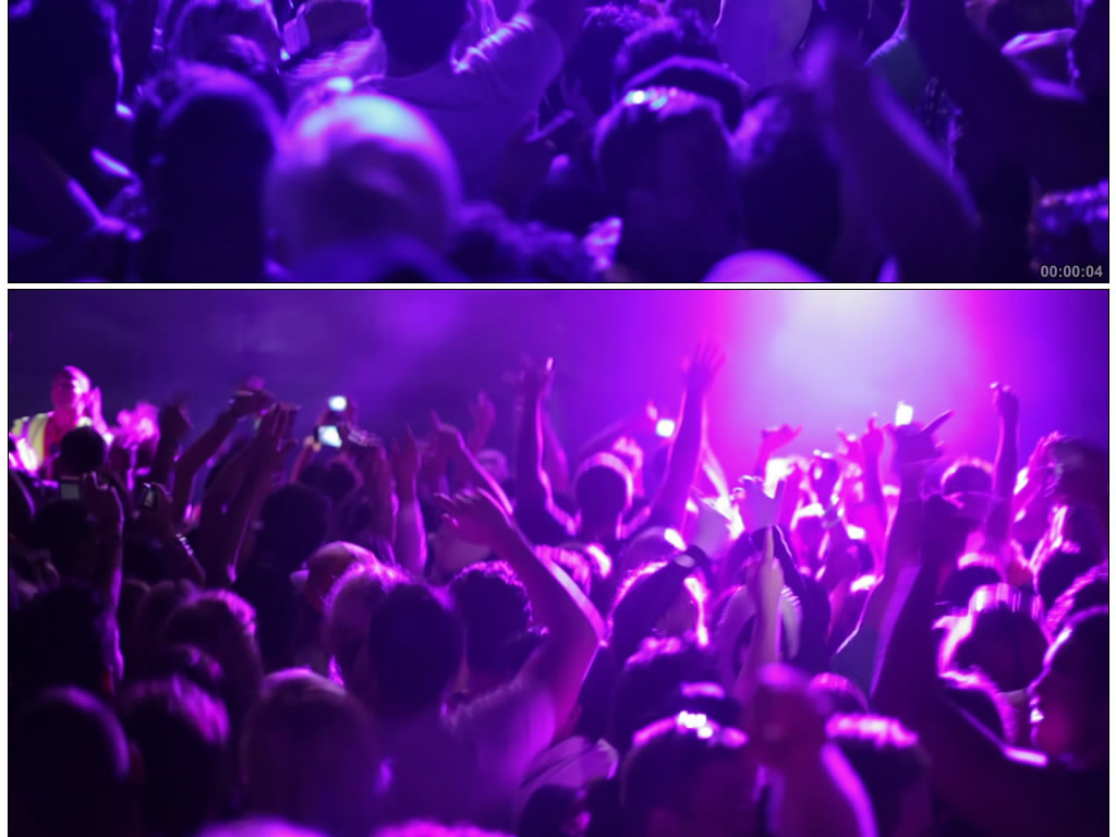 歌舞厅人群跳跃灯光闪烁热烈气氛高清视频