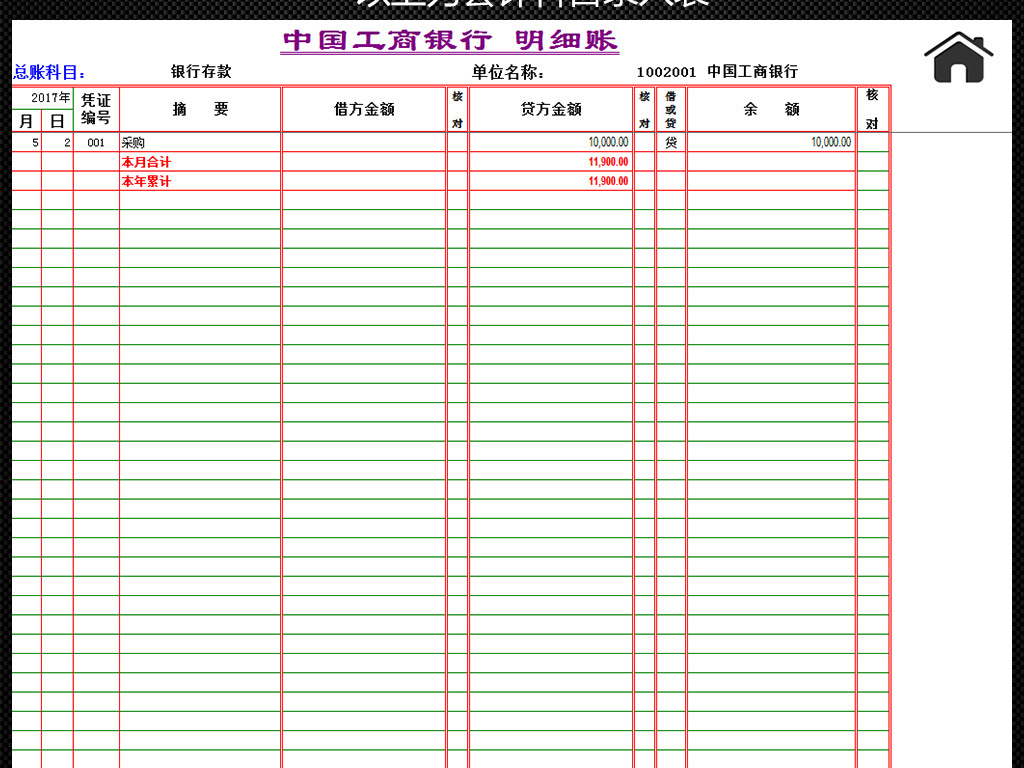 公司财务管理会计科目明细账系统表格模板