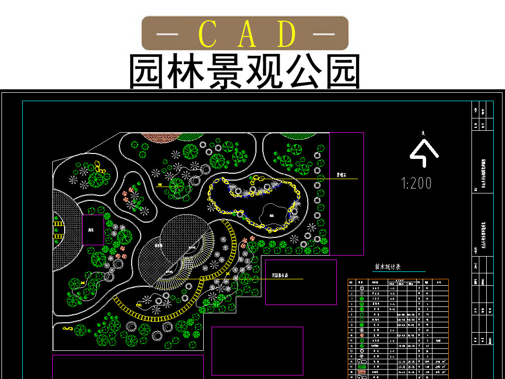 园林景观公园CAD规划设计图