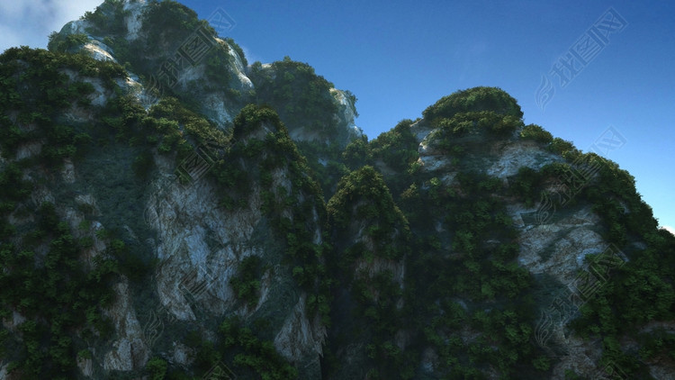 3D动画山脉山体大山秦岭泰山峡谷云海模型